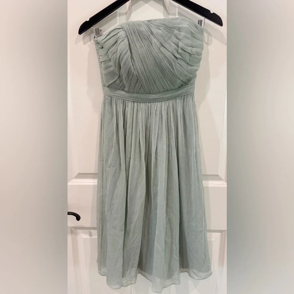BNWT J.Crew Mindy Strapless Dress Dusty Shale size 00 $290 - Picture 2 of 13